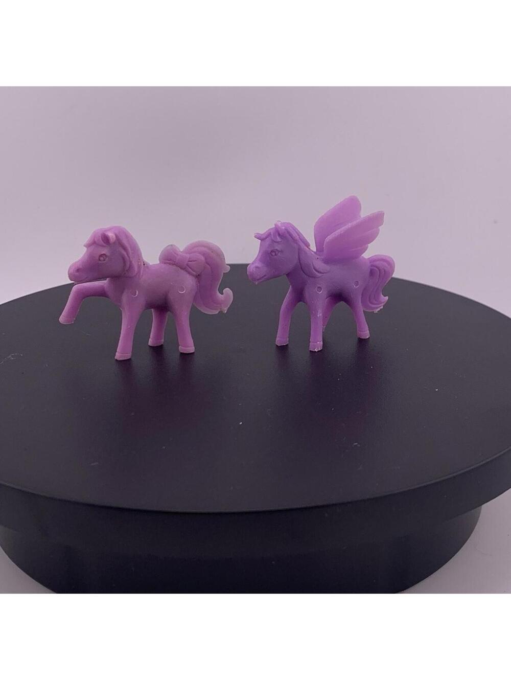 Greenbrier Mini Pegasus Horses Purple Cake Topper (Lot of 2)